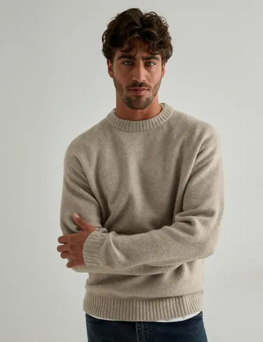 Jack & Jones Jjesoho Ollie Knit Crew Neck Sn Strikkegensere Beige