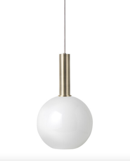 Ferm Living Taklampe Collect Opal Sphere-High Socket - Messing