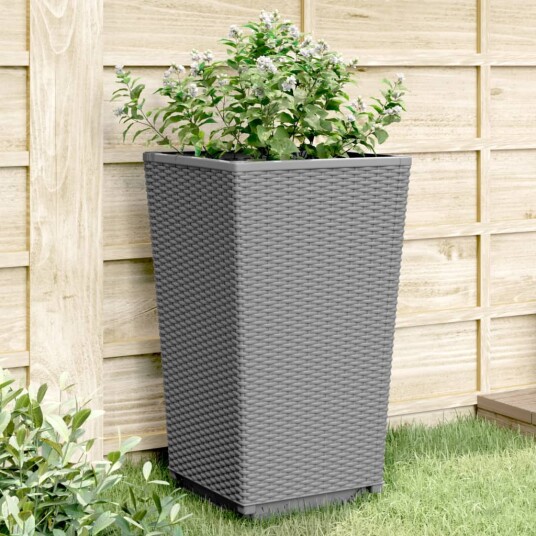 Plantekasser 2 stk lysegrå 32,5x32,5x57 cm PP Plantekasser 2 stk lysegrå 32,5x32,5x57 cm PP