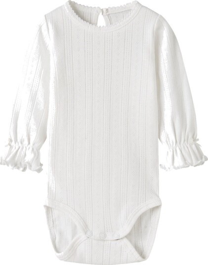 Name It Body I/e Rib NbfHappy Bright White Name It 50 Langermet Body Hvit