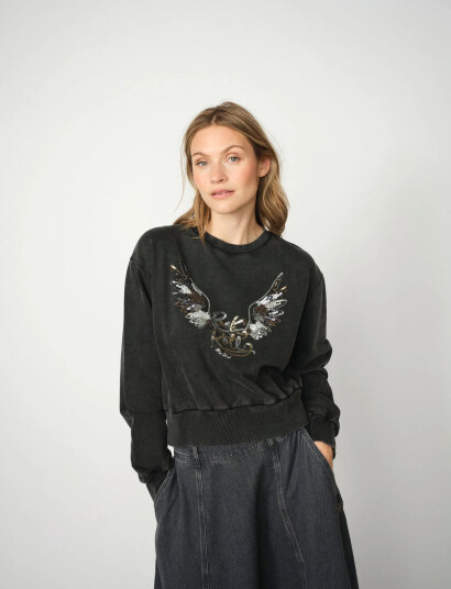 MOS MOSH Mmcosette O-Ls Deco Sweatshirt - Black - XS