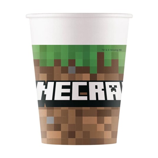 Minecraft 8-Pack Papirkopper 200ml Fest Kopper Cup