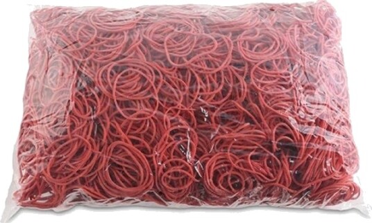 Office Products Gummistrikker/Reseptstrikker Ø40 Mm 1,5×1,5 Mm 60% Gummi 1000 G Rød Bulk