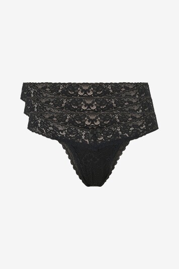 Hunkemöller Stringtruser Madison Ulv String 3 pakning Svart