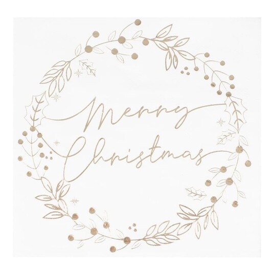 Ginger Ray Servietter Merry Christmas - 16-pakning