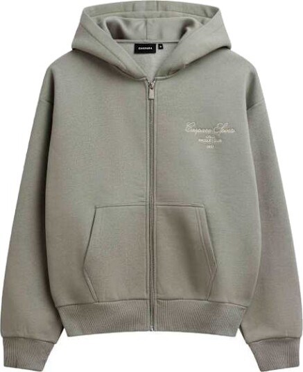 Caspara Racquet Club Zip Hoodie Dame Dark Olive W White S