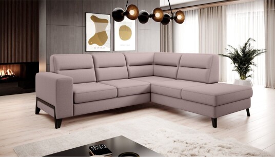 Anglika Sofa m. Sjeselong 4 seters   Rosa
