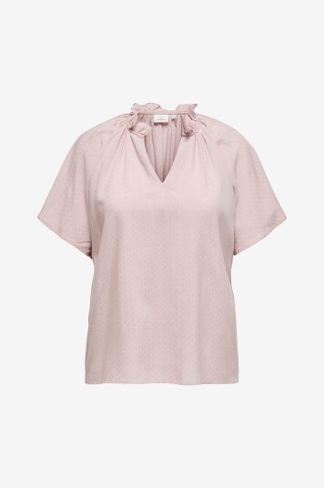 Only Carmakoma - Bluse carMiluna S/S Split Wvn - Rosa