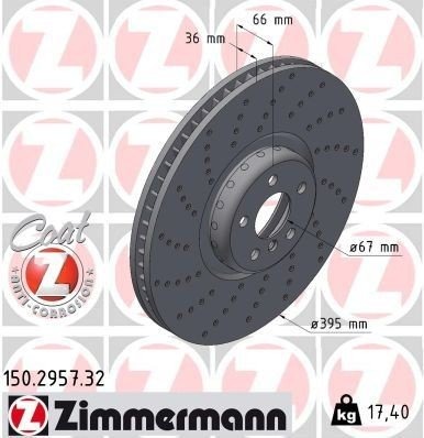 ZIMMERMANN 150.2957.32 Bremseskive