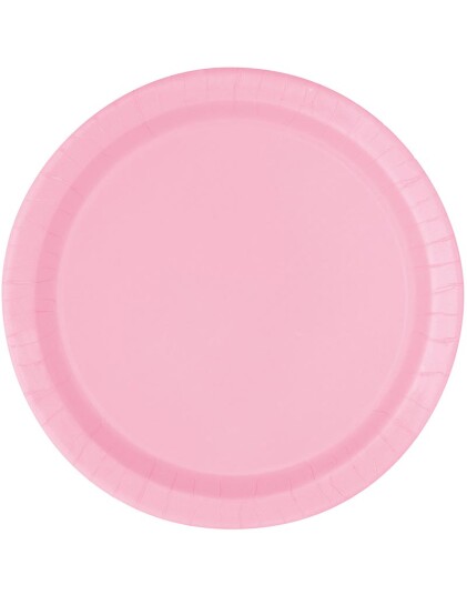Unique 20 stk Lys Rosa Små Papptallerkener17 cm 30878