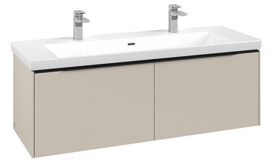 Villeroy & Boch  Subway 3.0 Servantskap m/2 skuffer 1272x429x478 mm Lys Grå Matt