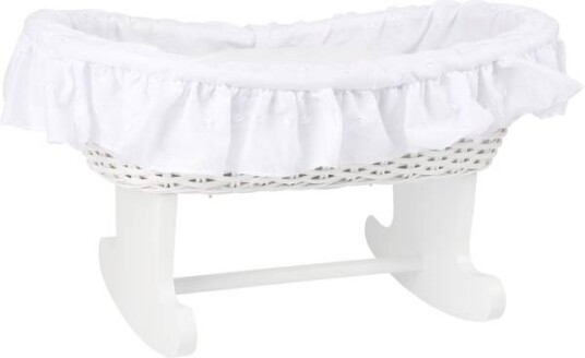 Vugge til dukker "kurvdesign" - hvit