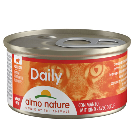 Almo Nature Daily Økonomipakke  Menu 24 x 85 g - Godbiter med Storfekjøtt