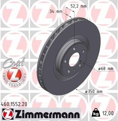 Bremseskive ZIMMERMANN 460.1552.20
