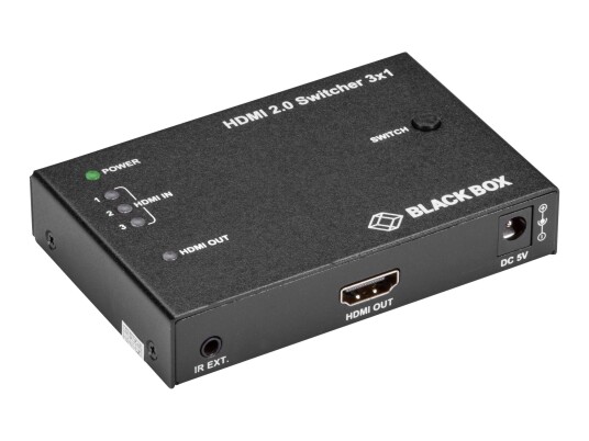 BLACK BOX VSW-HDMI2-3X1 - video/audio switch - 3 porter BLACK BOX VSW-HDMI2-3X1 - video/audio switch - 3 porter