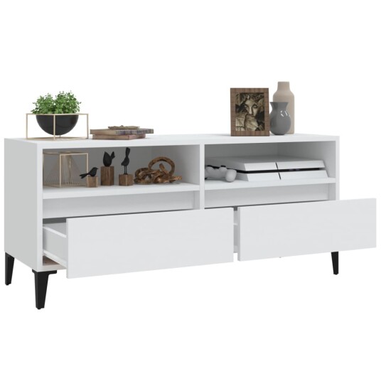 vidaXL TV-benk hvit 100x34,5x44,5 cm konstruert tre vidaXL TV-benk hvit 100x34,5x44,5 cm konstruert tre