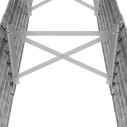 vidaXL Plantekasse pulverlakkert stål 224x40x36 cm sølv