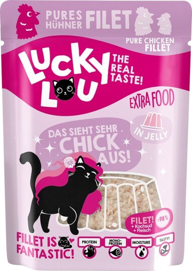 Lucky Lou Våtfôr Extra Food I Gelé Kyllingfilet 12 X 70 G