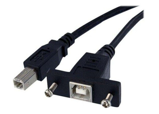 StarTech Panel Mount USB B til B 0,91 m - Svart, USB 2.0