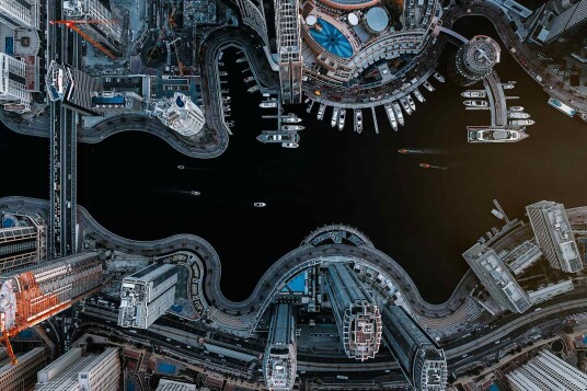 Plakat Dubai Marina Luftfoto Plakat Dubai Marina Luftfoto