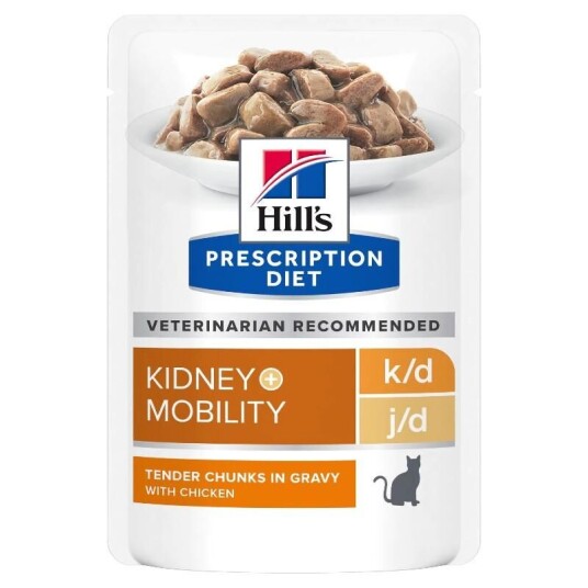 Hill's Prescription Diet Feline k/d + Mobility våtfôr med kylling 12x85 g for katt