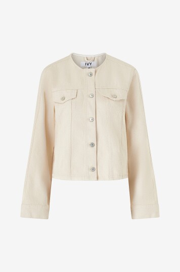 IVY Copenhagen   Denim jakke Ivy Jazz Short Jacket Wash Ecru   Beige