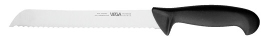 VEGA Brødkniv Messina; Bladlengde 20 cm, 33.5 cm (L); Svart/Sølvfarge