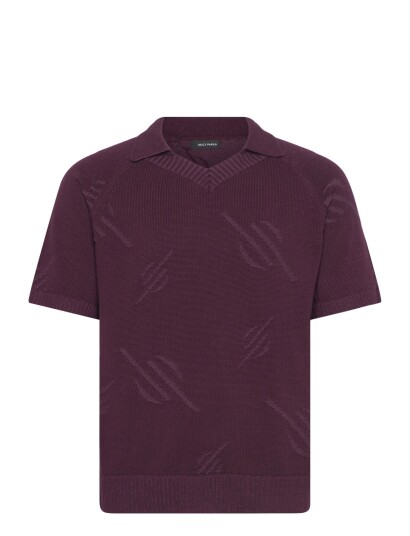Daily Paper Monogram Polo Knit Burgundy L Daily Paper Monogram Polo Knit Burgundy L