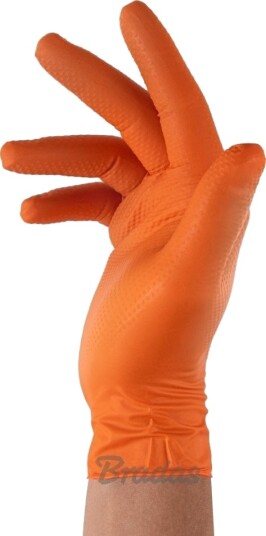 Bradas Diamant Nitril Hansker Orange L 8 9 / 50 Stk.