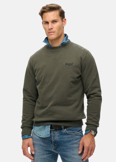 Superdry Essential Logo Crew Sweatshirt Dark Grey Green M Sweatshirts