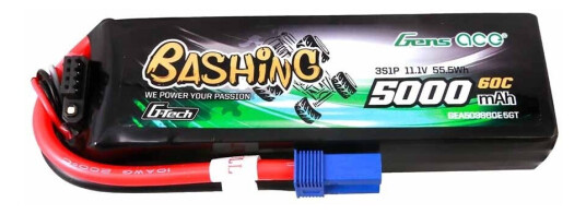 Gens Ace 3S 5000mAh 60C LiPo Batteri med EC5 Plugg til Fjernstyrt Bil
