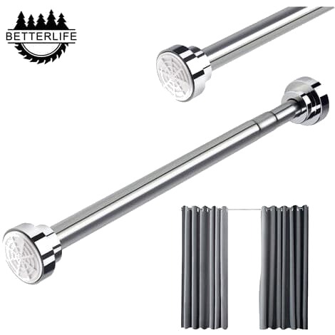 Teleskopisk dusjforhengsstang 45 70cm rustfritt stål teleskopstang uttrekkbar ingen boring justerbar lengde for skap bad vinduer dører