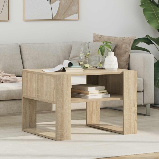 Kaffebord med lagring Sonoma eik 66 x 53 x 45 cm Konstruert tre