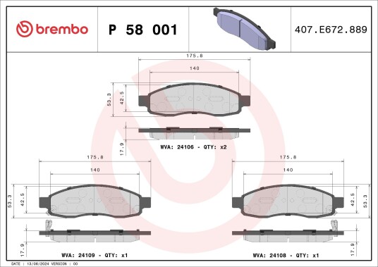 Bremseklosser BREMBO P 58 001