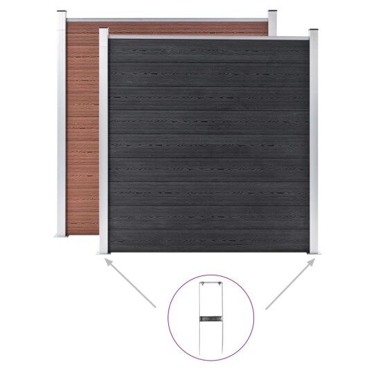 Jordspyd 2 stk for WPC gjerde stål 40 cm