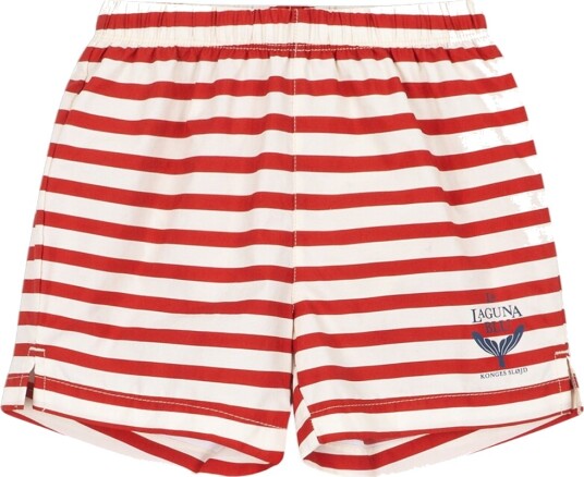 Konges Sløjd Badeshorts Asnou Stripe Rouge Konges Sløjd 3 år 98 Badetøy Hvit Rød