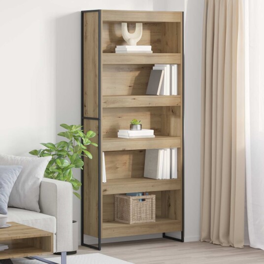  Bokskap 2 pcs Kunstnerisk Eik 80 x 30 x 155 cm Konstruert tre