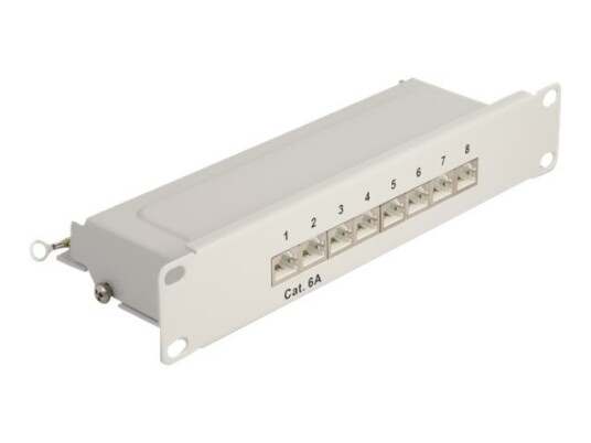 Delock Koblingspanel Cat 6A Rj-45 X 8 Grå 1U 10"