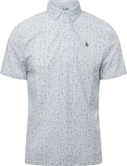Original Penguin Golf Archives Golf Flag Printed Polo   BRIGHT WHITE   M