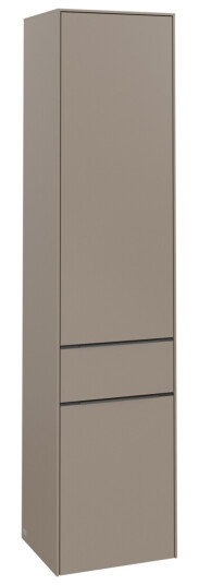 VILLEROY & BOCH SUBWAY 3.0 HØYSKAP 40X171 VENSTRE 2 DØRER & SKUFF TAUPE HÅNDTAK I MØBELETS FARGE