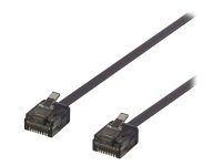 Deltaco Cat 6a RJ-45 Koblingskabel 30 cm U/UTP Flat Svart