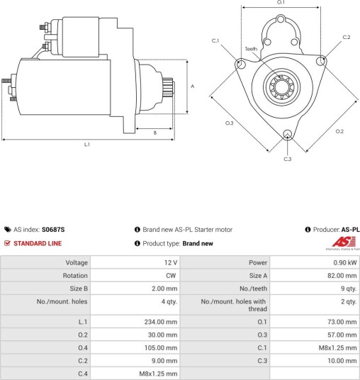 AS-PL S0687S Starter AS-PL S0687S Starter