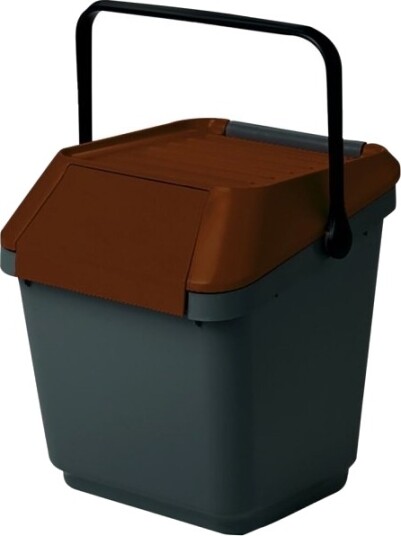 Avfallsbeholder Easymax Grå Plast 35 L Med Brunt Lokk