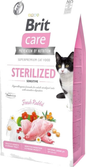 Brit Care Kattemat 7 kg Kornfri Sterilisert Voksenfôr med Kanin og Kylling
