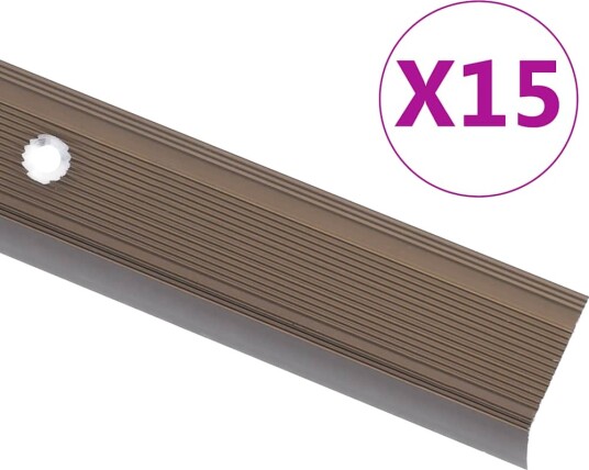 Trappeneser L form 15 stk aluminium 100 cm brun