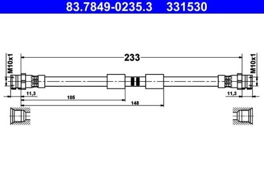 Bremseslange ATE 83.7849 0235.3 Bremseslange ATE 83.7849 0235.3
