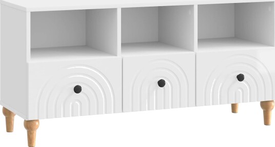  TV skap Høgglans Hvit 102 x 34,5 x 50 cm Konstruert tre
