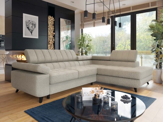 Amshyttan Sovesofa med sjeselong 4 seter   Beige