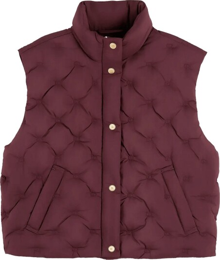 Tommy Hilfiger Lw Down Flag Quilt Vest   Burgundy   M