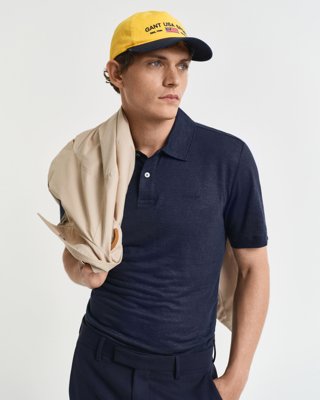 Poloskjorte i lin EVENING BLUE XXL Poloskjorte i lin EVENING BLUE XXL